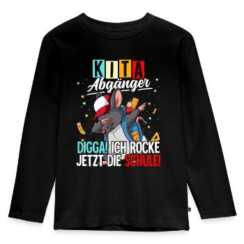 Kita Abgänger - Kinder Premium Bio Langarmshirt - Schwarz - Vorne - AI Model Kid Male (0cm)