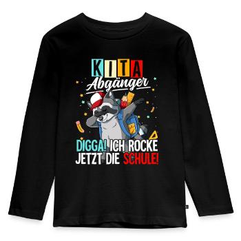 Kita Abgänger - Kinder Premium Bio Langarmshirt - Schwarz - Vorne - AI Model Kid Male (0cm)