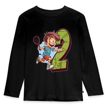 Je suis 2 Badminton Kid - Badminton - T-shirt manches longues Premium Enfant - noir - Devant - AI Model Kid Male (0cm)