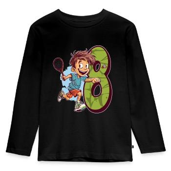 J’ai 8 ans Badminton Kid - Badminton - T-shirt manches longues Premium Enfant - noir - Devant - AI Model Kid Male (0cm)