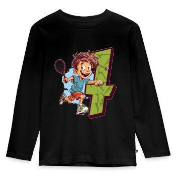 Je suis 7 Badminton Kid - Badminton - T-shirt manches longues Premium Enfant - noir - Devant - AI Model Kid Male (0cm)