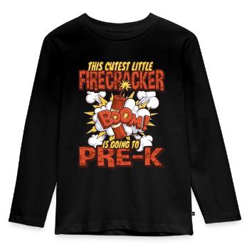 Süßeste Kinder Feuerwerk Grundschule - Kinder Premium Bio Langarmshirt - Schwarz - Vorne - AI Model Kid Male (0cm)