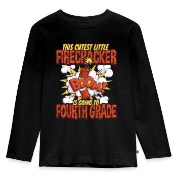 Süßeste Kinder Feuerwerk vierte Klasse - Kinder Premium Bio Langarmshirt - Schwarz - Vorne - AI Model Kid Male (0cm)