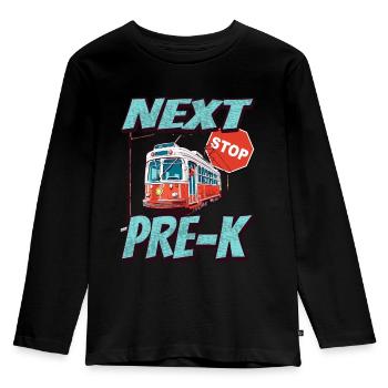 Arrêt le plus proche: Grundschule - Kids Straßenbahn - T-shirt manches longues Premium Enfant - noir - Devant - AI Model Kid Male (0cm)