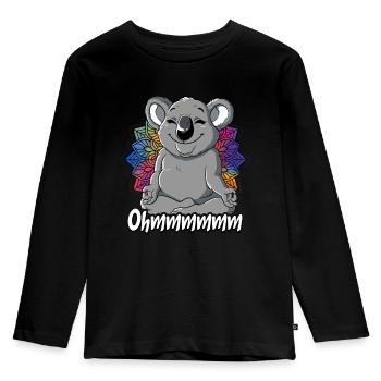Yoga Ohmmm Namaste - Kinder Premium Bio Langarmshirt - Schwarz - Vorne - AI Model Kid Male (0cm)