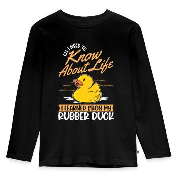 Rubber Duck Lover Rubber Duck Rubber Duck - Kids' Premium Longsleeve Shirt - black - Front - AI Model Kid Male (0cm)