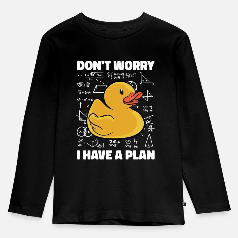 Rubber Duck Don't Worry I Have A Plan Funny Kids S - Kinder Premium Bio Langarmshirt - Schwarz