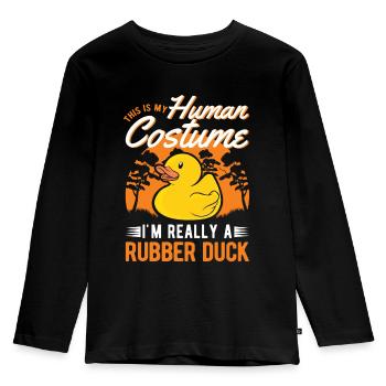 Rubber Duck Halloween Rubber Duck Rubber Duck - Kids' Premium Longsleeve Shirt - black - Front - AI Model Kid Male (0cm)