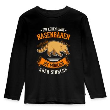 A life without coatis is possible, but pointless - Kids' Premium Longsleeve Shirt - black - Front - AI Model Kid Male (0cm)