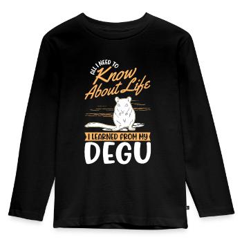Degu Owner Shrub Rat Forest Degu - Kids' Premium Longsleeve Shirt - black - Front - AI Model Kid Male (0cm)