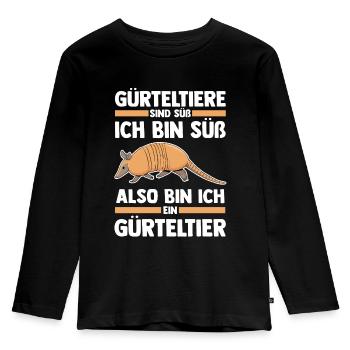 Gürteltier - Kinder Premium Bio Langarmshirt - Schwarz - Vorne - AI Model Kid Male (0cm)