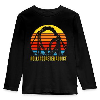 Roller Coaster Roller Coasters Rollercoaster - Kids' Premium Longsleeve Shirt - black - Front - AI Model Kid Male (0cm)