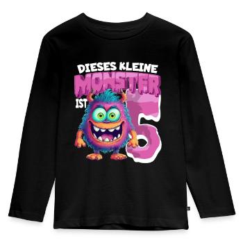 Dieses kleine Monster ist 5 - fünf Jahre - 5. - Kinder Premium Bio Langarmshirt - Schwarz - Vorne - AI Model Kid Male (0cm)