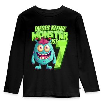 Dieses kleine Monster ist 7 - sieben Jahre - 7. - Kinder Premium Bio Langarmshirt - Schwarz - Vorne - AI Model Kid Male (0cm)