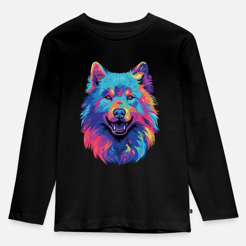 Samojede Schlittenhund Samojeden - Kinder Premium Bio Langarmshirt - Schwarz