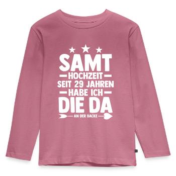 Ehe Samthochzeit 29 Jahre Verheiratet Hochzeitstag - Kinder Premium Bio Langarmshirt - Mauve - Vorne - AI Model Kid Female (0cm)