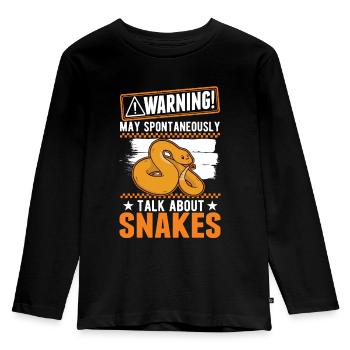 Schlangen Besitzer Schlangenliebhaber - Kinder Premium Bio Langarmshirt - Schwarz - Vorne - AI Model Kid Male (0cm)