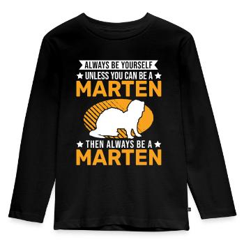 Always be yourself Marten Pine marten marten - Kids' Premium Longsleeve Shirt - black - Front - AI Model Kid Male (0cm)