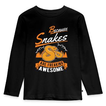 Schlangen Besitzer Schlangenliebhaber - Kinder Premium Bio Langarmshirt - Schwarz - Vorne - AI Model Kid Male (0cm)