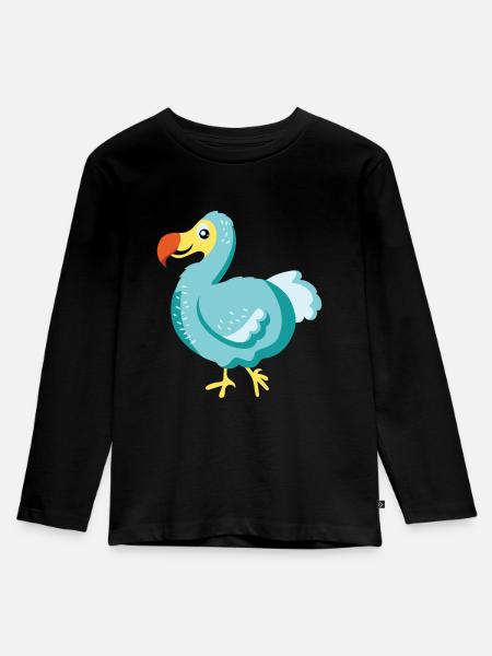 Kinder Dodo Vogel Vögelchen - Kinder Premium Bio Langarmshirt - Schwarz