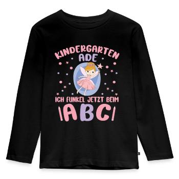 Bye Kindergarten Fee Kita Abgänger Mädchen - Kinder Premium Bio Langarmshirt - Schwarz - Vorne - AI Model Kid Male (0cm)