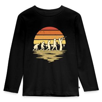 Trombone Evolution Trombone Player Trombonist - Kids' Premium Longsleeve Shirt - black - Front - AI Model Kid Male (0cm)