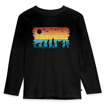 Gamer Evolution Gaming Zocken Video Game - Kinder Premium Bio Langarmshirt - Schwarz - Vorne - AI Model Kid Male (0cm)