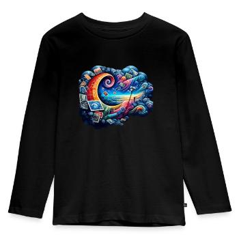 Philately Philatelist Stamp Collecting - Kids' Premium Longsleeve Shirt - black - Front - AI Model Kid Male (0cm)