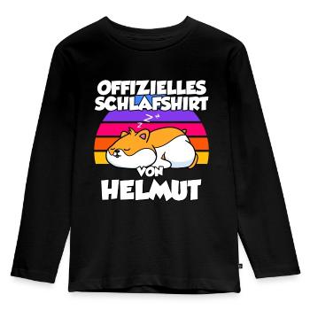 Official Sleep Shirt by Helmut - Kids' Premium Longsleeve Shirt - black - Front - AI Model Kid Male (0cm)