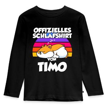 Offizielles Schlafshirt Von Timo - Kinder Premium Bio Langarmshirt - Schwarz - Vorne - AI Model Kid Male (0cm)