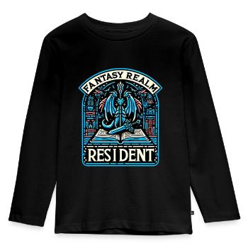 Résident du Royaume Fantastique 2 - T-shirt manches longues Premium Enfant - noir - Devant - AI Model Kid Male (0cm)