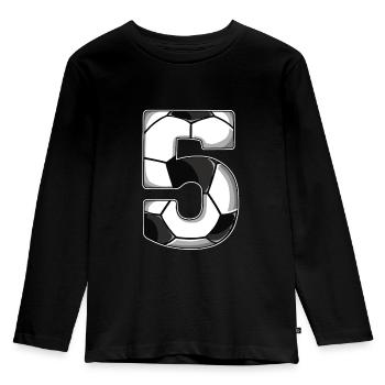 5e anniversaire Football - T-shirt manches longues Premium Enfant - noir - Devant - AI Model Kid Male (0cm)