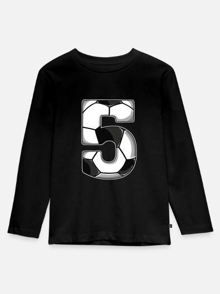 5th Birthday Football - Kids' Premium Longsleeve Shirt - black