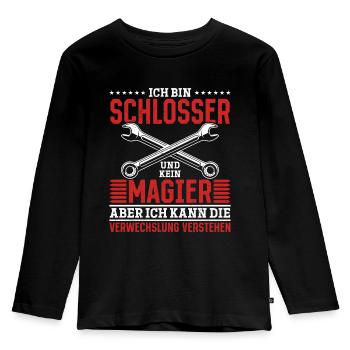 Je suis un serrurier et non un magicien - T-shirt manches longues Premium Enfant - noir - Devant - AI Model Kid Male (0cm)