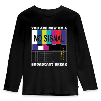 You now have a break from broadcasting - No signal - Kids' Premium Longsleeve Shirt - black - Front - AI Model Kid Male (0cm)