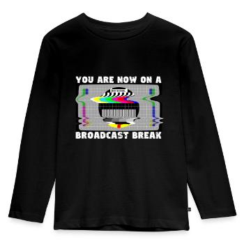 You now have a break from broadcasting - No signal - Kids' Premium Longsleeve Shirt - black - Front - AI Model Kid Male (0cm)