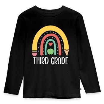 3e année Rainbow Pencil School École élémentaire - T-shirt manches longues Premium Enfant - noir - Devant - AI Model Kid Male (0cm)