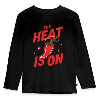 Amateurs de cuisine épicée, Chili Peppers Chef - T-shirt manches longues Premium Enfant - noir - Devant - AI Model Kid Male (0cm)