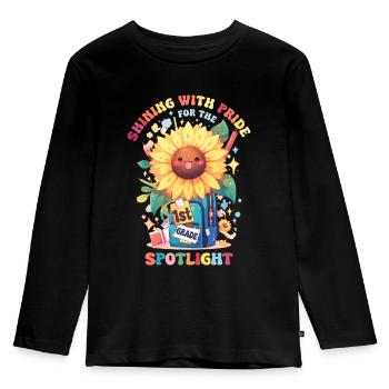 Shinging With Pride Tournesol kawaii de 1ère classe - T-shirt manches longues Premium Enfant - noir - Devant - AI Model Kid Male (0cm)