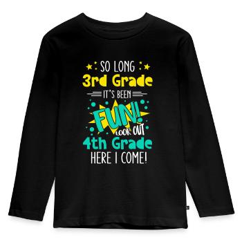 4th Grade Elementary School Funny Saying Young School - Kids' Premium Longsleeve Shirt - black - Front - AI Model Kid Male (0cm)