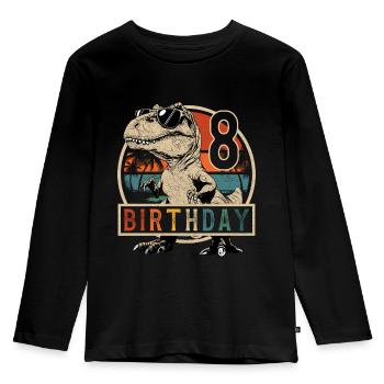 Lunettes de soleil T-Rex 8 ans garçon 8e anniversaire - T-shirt manches longues Premium Enfant - noir - Devant - AI Model Kid Male (0cm)