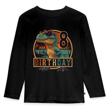 T-Rex Sonnenbrille 8 Jahre Junge 8. Geburtstag - Kinder Premium Bio Langarmshirt - Schwarz - Vorne - AI Model Kid Male (0cm)