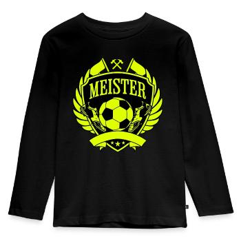 Meister - Kinder Premium Bio Langarmshirt - Schwarz - Vorne - AI Model Kid Male (0cm)