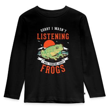 Frog Gift Tree Frog - Kids' Premium Longsleeve Shirt - black - Front - AI Model Kid Male (0cm)