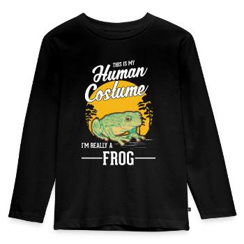 Frog Halloween Tree Frog - Kids' Premium Longsleeve Shirt - black - Front - AI Model Kid Male (0cm)