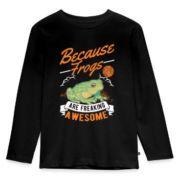 Frog Gift Tree Frog - Kids' Premium Longsleeve Shirt - black - Front - AI Model Kid Male (0cm)