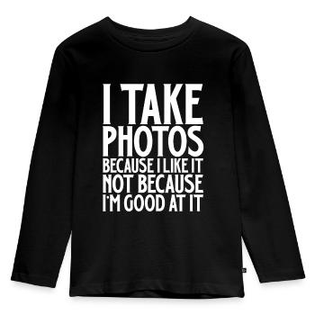 I Take Photos Because I Like It 3 - Kinder Premium Bio Langarmshirt - Schwarz - Vorne - AI Model Kid Male (0cm)