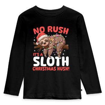 Sloth Christmas Animal No rush, it - Kids' Premium Longsleeve Shirt - black - Front - AI Model Kid Male (0cm)