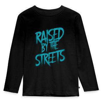 Raised by the streets - Kids' Premium Longsleeve Shirt - black - Front - AI Model Kid Male (0cm)