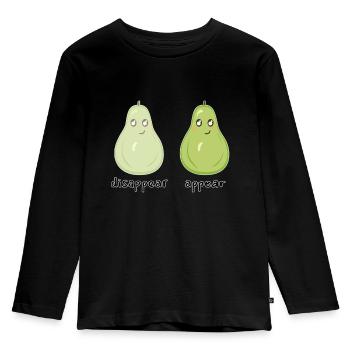 Funny Pears Disappear Appear - Kids' Premium Longsleeve Shirt - black - Front - AI Model Kid Male (0cm)